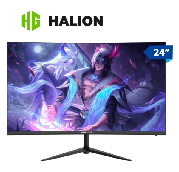 MONITOR GAMER HALION 24P PLANO HS2407FF / FULL HD / 144HZ / HDMI - DISPLAY