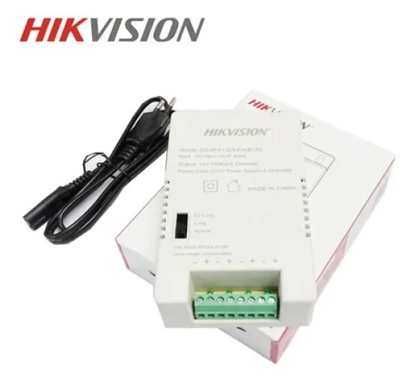 FUENTE CENTRALIZADA HIKVISION HK-DS-2FA1225-C4 / 4 CAMARAS  / 12VDC/1AMP X CANAL - 220V