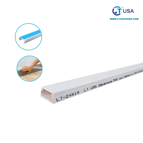 LT USA CANALETA PVC  BLANCA 24X14 C/ADHESIVO 2MTR