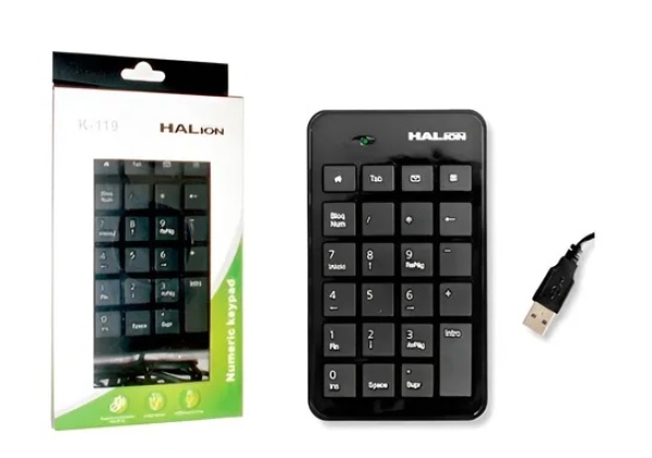 TECLADO NUMERICO HALION K-119 USB NEGRO