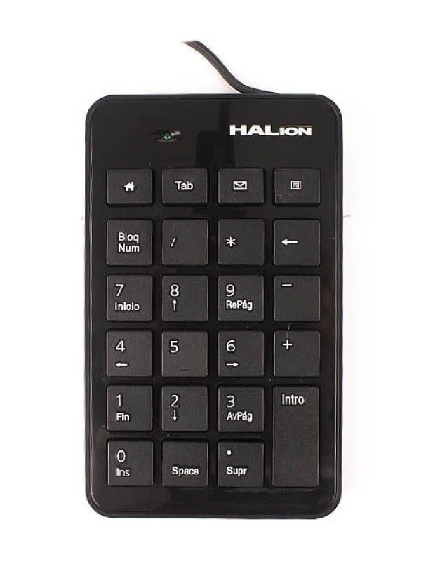 TECLADO NUMERICO HALION K-119 USB NEGRO