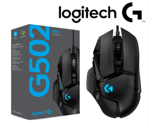 MOUS GAMER LOGITECH G502 HERO 16000 DPI RGB BLACK