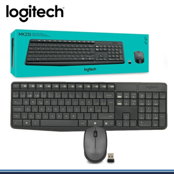 TECLADO Y MOUS INALAMBRICO LOGITECH MK235 USB BLACK