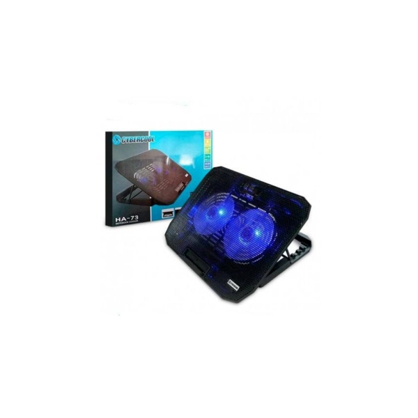 HA-73 COOLER DE LAPTOP PLASTICO/METAL 02 COOLER 14 CM LED AZUL