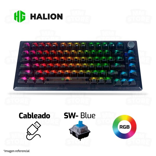 TECLADO MECANICO HALION HA-K751 GASKET RGB MECANICO TRANSPARENTE