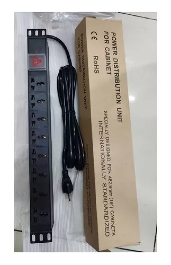 POWER RACK LT-PDU-8TA CARCASA DE ALUMINIO 8 TOMAS UNIVERSALES 15A 220V 1RU 19" CABLE 3M
