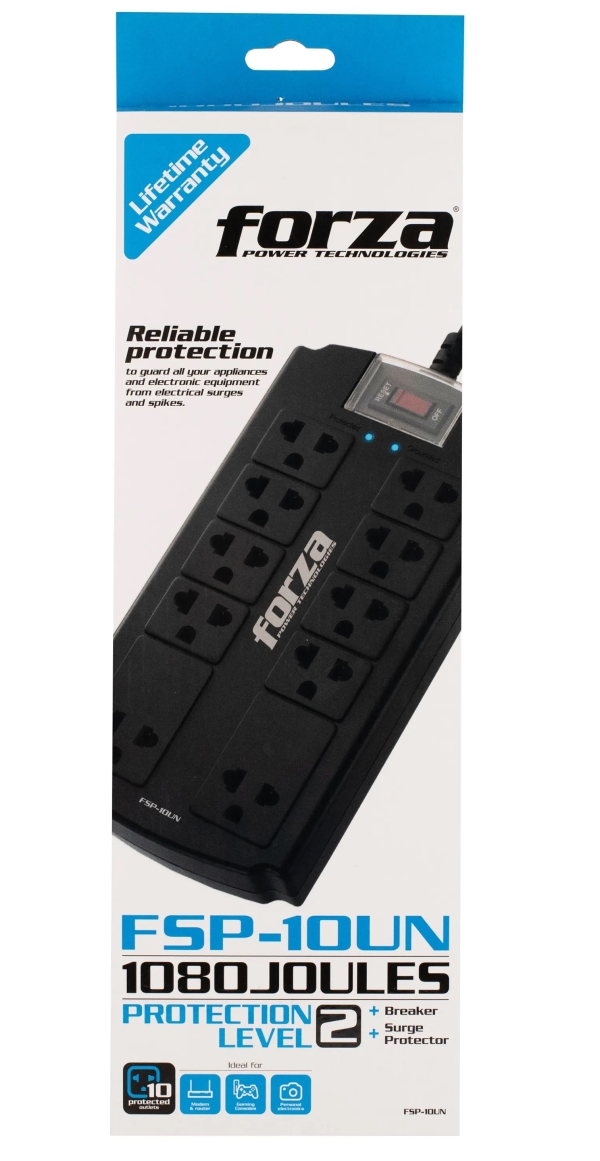 SUPRESOR DE VOLTAJE FORZA FSP-10UN  110/240V 1080J