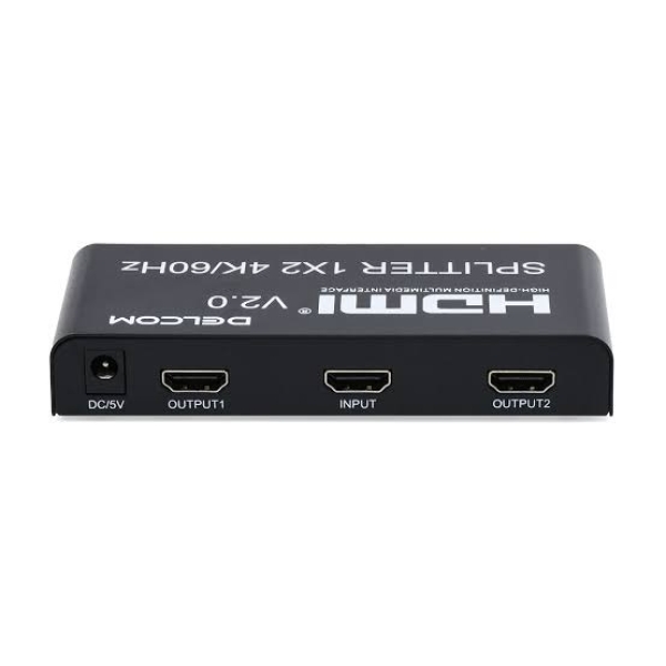 SPLITER HDMI DELCOM  METALICO NEGRO  1X2 4K 60HZ 2.0