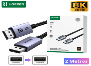 CABLE UGREEN DISPLAYPORT 2M DP120/25905  8K 60HZ
