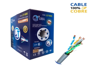 LT USA CABLE UTP CAT 6E 305MTS PURO COBRE GRIS LT-555