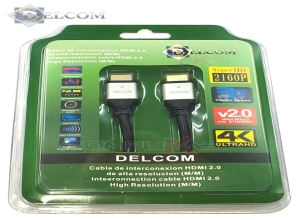 CABLE HDMI DELCOM V 2.0 CABEZA DE ALUMINIO, BLISTER 3M