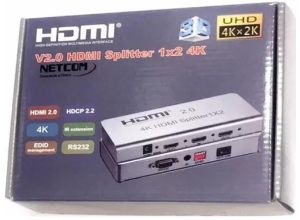 SPLITER  HDMI DELCOM  1*2 DELCOM  METALICO PLATEADO 4K 2.0