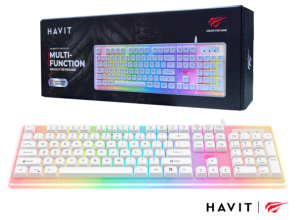 TECLADO GAMER HAVIT KB876L-SP BLANCO  RGB