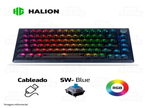 TECLADO MECANICO HALION HA-K751 GASKET RGB MECANICO TRANSPARENTE