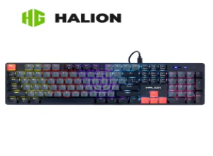 TECLADO MECANICO HALION DROGO-BK HA-K947G  SWITCH RED/RAINBOW